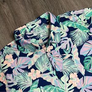 Chubbies Men’s Golf Polo Shirt Tropical Floral Performance Stretch‎ Size XXL